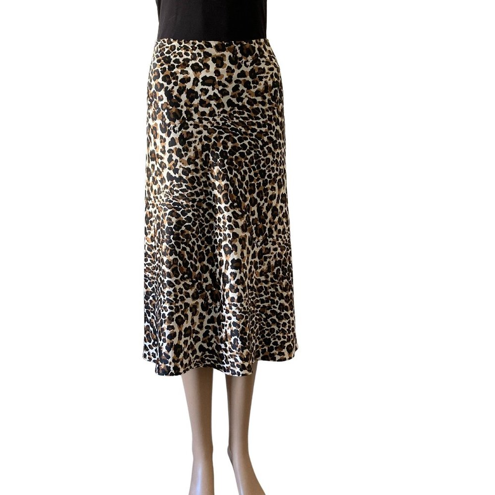Express Midi Leopard Print Skirt - Size L